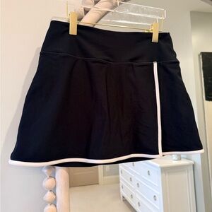 Abercrombie & Fitch Black Skater Skirt with White Trim